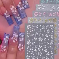 花柄 ハイビスカス ネイルシール (6枚入り) ジェル風 セルフネイル