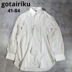 新品タグ付き✨️5大陸　ホワイトストライプ ボタンダウン長袖シャツ　41-84のサムネイル