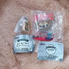 スティッチ ベーカリー チャーム ミッキー レトログラス ミニチュアチャーム