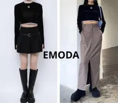 EMODA ポイントロゴ ベロア クロップ丈 トップス 長袖のサムネイル