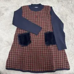familiar ニットワンピース 120cm ファミリアチェック