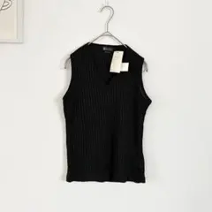 ベスト　新品　ラメ　リブニット　シンプル　キレイめ　カジュアル　MILIFILI