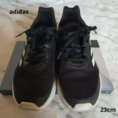 即日発送　adidas キッズ スニーカー ブラック/ホワイト23cm