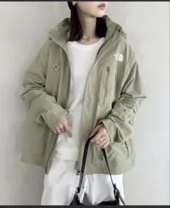 ノースフェイス　韓国　3WAY スタンドネックフライトジャケット　カーキM