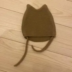 猫耳 ニット帽 ブラウン