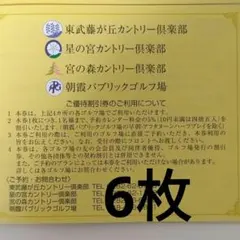 東武鉄道優待 東武ゴルフ 6枚セット