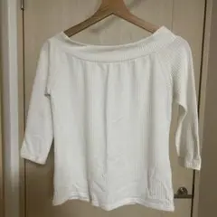 ホワイト オフショルダー 五分袖 トップス