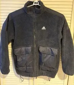 か*も様 【美品】adidas フリースジャケット ダークグレー