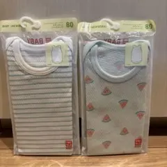 UNIQLO コットンメッシュボディスーツ　80サイズ 新品2枚未開封