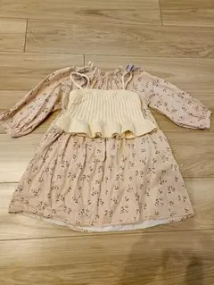 花柄ピンクワンピース　プティマイン　petit main