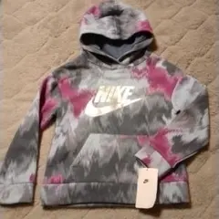 NIKE ナイキ フード付きパーカー 　116-122㎝　6X　グレー　ピンク