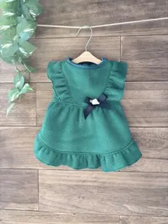 フリース 犬服 チュニックワンピース ハンドメイド グリーン
