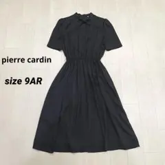 美品 pierre cardin ワンピース リボンタイ ブラック 千鳥柄のサムネイル