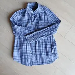 Ralph Lauren 青系チェック 長袖シャツ M
