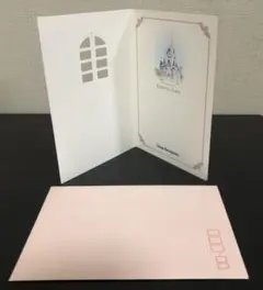 東京ディズニーランド文字入りメッセージカード&封筒　ディズニーレトロポストカード