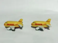 DHL 飛行機のマグネット 2個セット