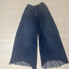 ダークブルーワイドレッグデニム