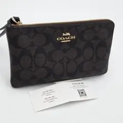 【美品】 COACH シグネチャー リストレット ポーチ　アウトレット PVC