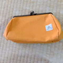 オレンジ がま口式小物入れ
