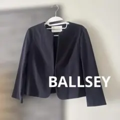 ネイビー ノーカラージャケット