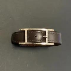 エルメス HERMES Hロゴ レザーブレスレット ブラウン ◻︎K刻印のサムネイル