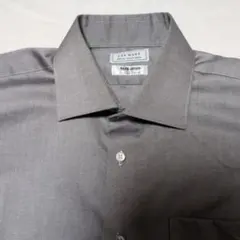 ノンアイロンコットン ワイドカラーシャツ LES MUES グレー41-82