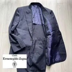 【Ermenegildo Zegna 】ネイビーストライプAB6程度大きいサイズのサムネイル
