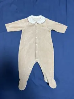 ベージュ フリースロンパース 60 cm以下