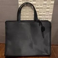 familiar お受験　トートバック　ネイビー　皮チャーム付き