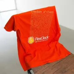 JERZEES バックプリントTシャツ L オレンジ 丸胴 企業ロゴT アメカジ