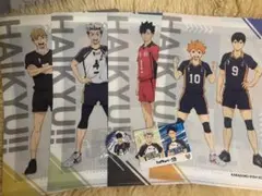 ハイキュー!! くら寿司クリアファイル 4枚セット＋おまけバッジとカード付き
