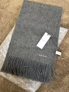 セール中⭐︎Paul Smith グレー マフラー ウール フリンジ付き