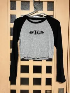 DAZY クロップド丈長袖Tシャツ M グレー・ブラック