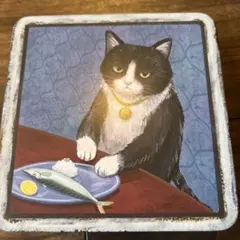 可愛い！カルディ　猫レトロ缶　缶のみ　秋刀魚