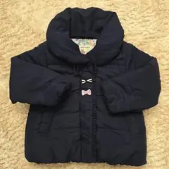 ネイビー ダウンコート 100cm リボン装飾