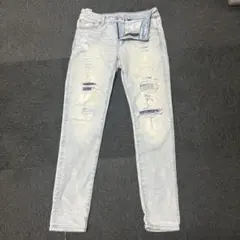アメリカンイーグル　スキニーデニム　ダメージデニム