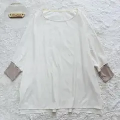 コラージュガリャルダガランテ ジャージ袖ハーフリブドルマンブラウス オフホワイト