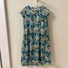 【お値下げ】花柄ノースリーブ　Aラインワンピース