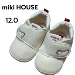 miki HOUSE ファーストシューズ 12.0 ホワイトクマちゃんデザイン