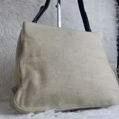 【人気】プラダ ハンドバッグ 三角ロゴ キャンバス ベージュ