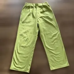 裏起毛Ｌサイズ　グリーンワイドパンツ