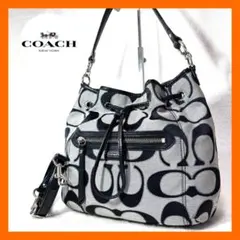Rare Coach Signature gray Drawstring Bagのサムネイル