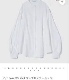 Cotton Washスリーブギャザーシャツ M ホワイトのサムネイル