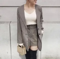 Chico チェックセットアップ（ジャケット＆ショートパンツ)