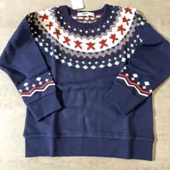ノルディックニット　切り替え　トレーナー　MPS ネイビー　120 新品未使用