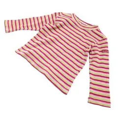 mikihouse ミキハウス ボーダー ロングTシャツ マルチカラー 袖ロゴ