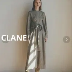 美品　CLANE クラネ ウエストリボンパイソン ワンピース ロング