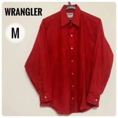 Wrangler ラングラー 長袖シャツ M レッド 無地 古着