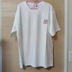 チュウカタベタイ 刺繍ロゴ ホワイト 半袖Tシャツ