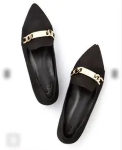 GRL チェーン付きスエードフラットシューズ